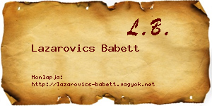 Lazarovics Babett névjegykártya
